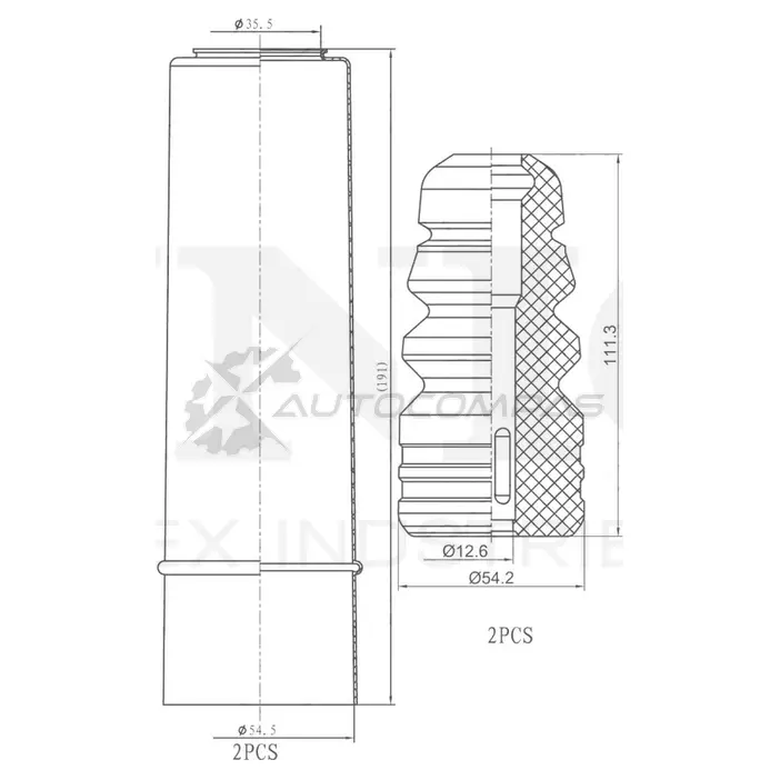 Комплект пыльник и отбойник (2 шт.) UNIO DUC-50061 V2W7UW D 1441315165