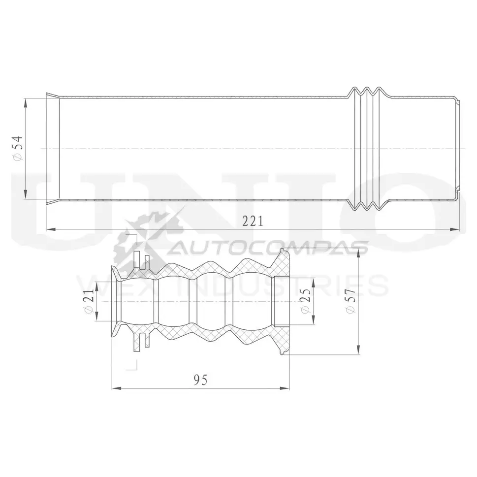 Комплект пыльника с отбойником UNIO KK N1WX 1441315167 DUC-10004