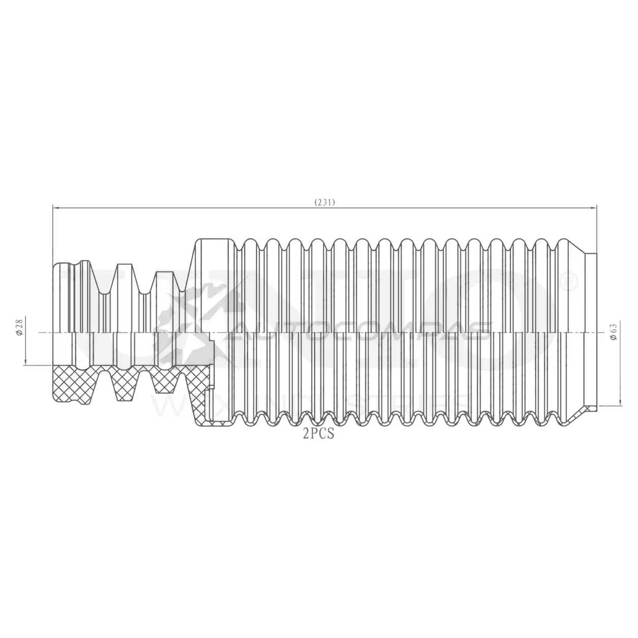 Комплект пыльника с отбойником (2 шт.) UNIO M9X C4T 1441315169 DUC-50059