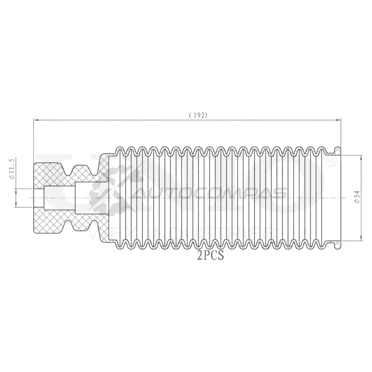 Комплект пыльника с отбойником (2 шт.) UNIO TQ 1NCNK 1441315172 DUC-50096