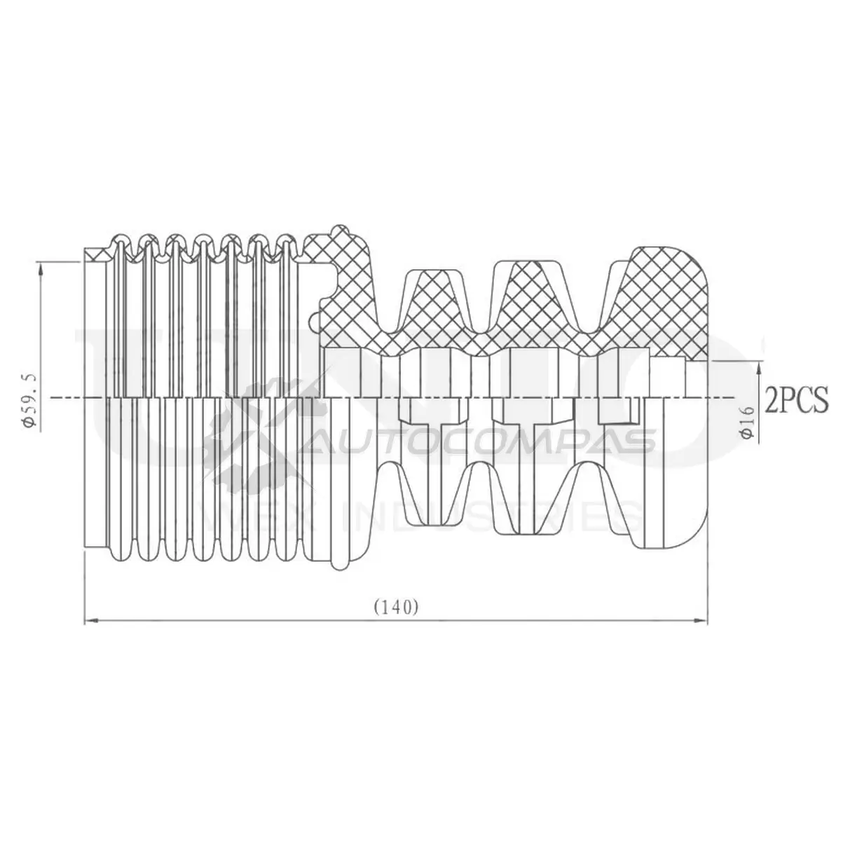 Комплект пыльника с отбойником (2 шт.) UNIO 26 W0X0 1441315175 DUC-50088