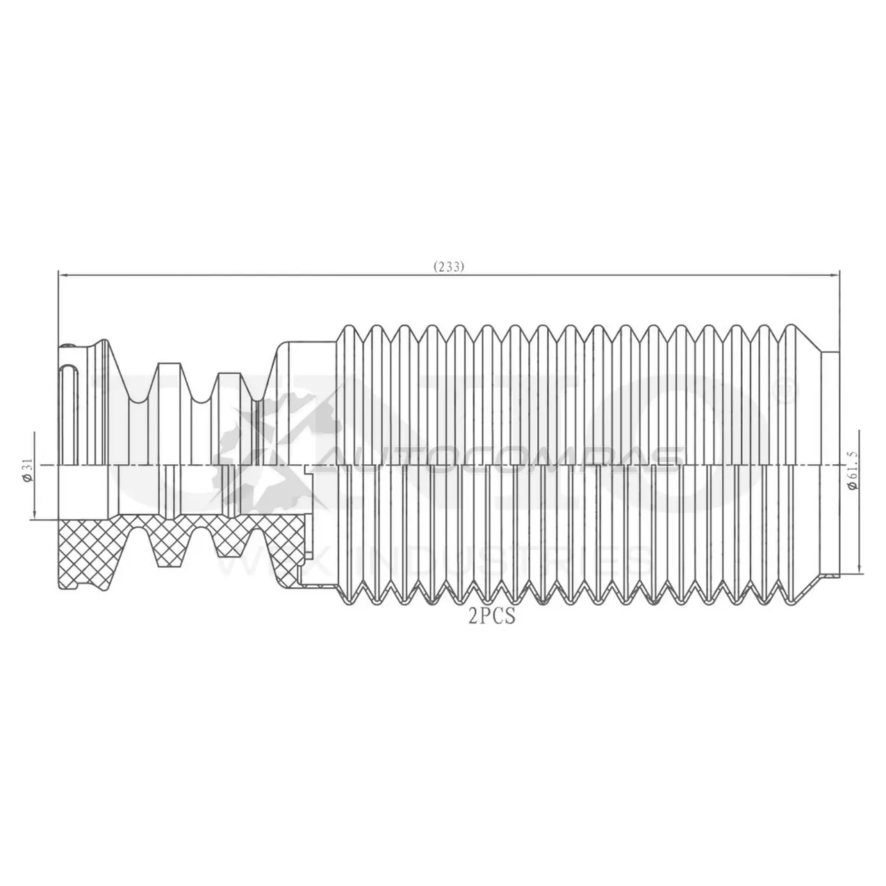 Комплект пыльника с отбойником (2 шт.) UNIO 1441315179 DUC-50036 3ID1S BX