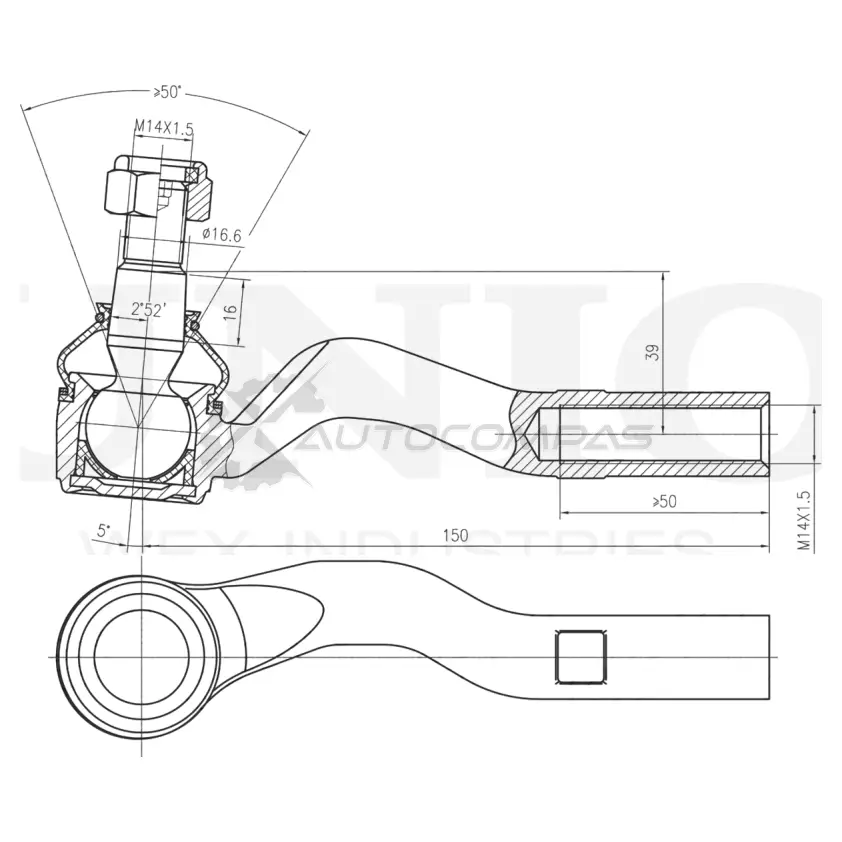 Наконечник рулевой левый UNIO SSP-10130 1441315397 FY1P1 OX