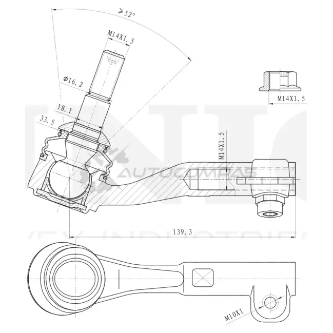 Наконечник рулевой левый UNIO H PDM2 1441315424 SSP-10185