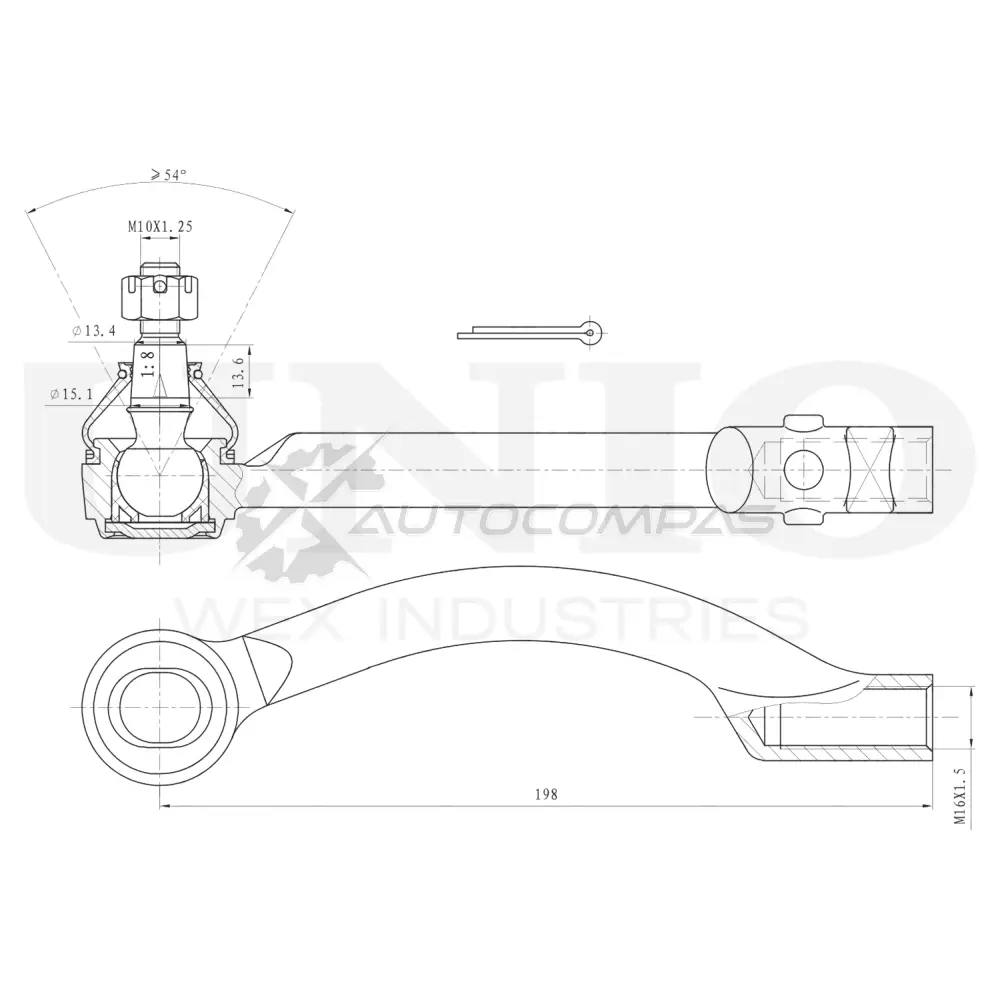 Наконечник рулевой левый UNIO G E3F44S 1441315460 SSP-10171