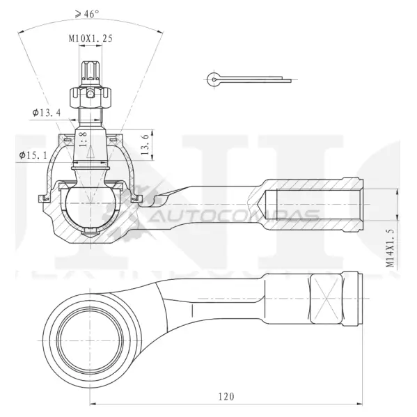 Наконечник рулевой левый UNIO 9Y6MY DU SSP-10176 1441315462