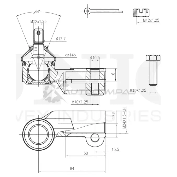 Наконечник рулевой правый UNIO SSP-10127 1441315471 3 78X8