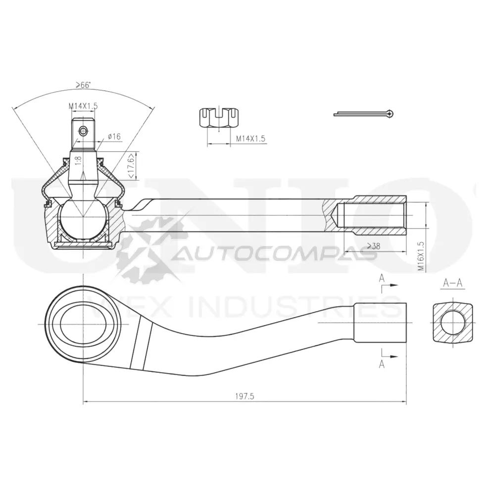 Наконечник рулевой правый UNIO SSP-10143 1441315478 2 O5DK