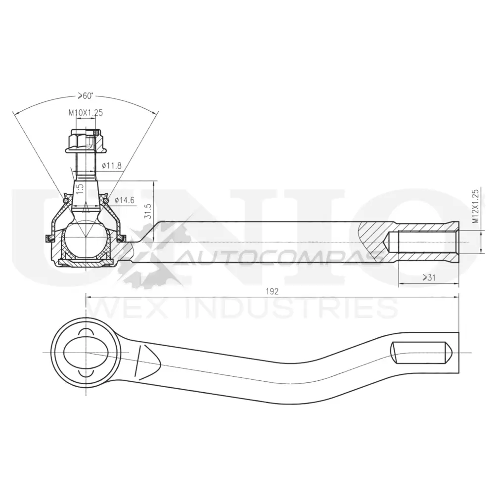 Наконечник рулевой правый UNIO KQ H3Q SSP-10140 1441315481
