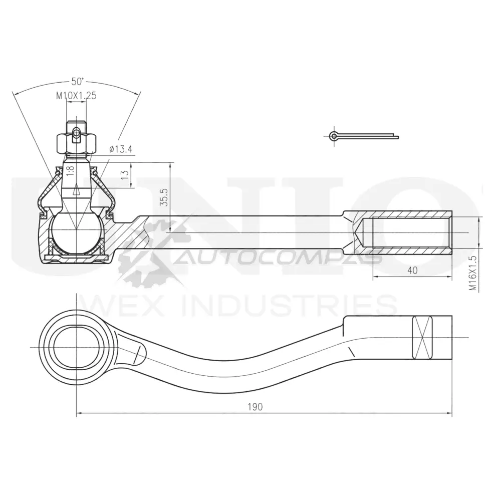 Наконечник рулевой правый UNIO 1441315483 SSP-10149 UZ2AA E3