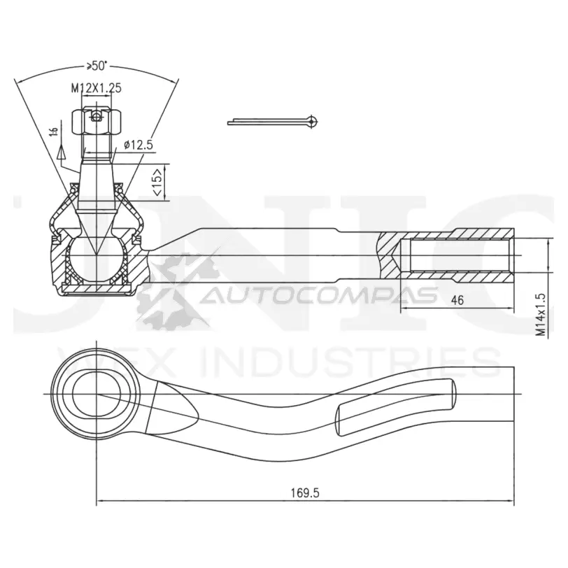 Наконечник рулевой правый UNIO 1441315486 SSP-10154 OGIL YM