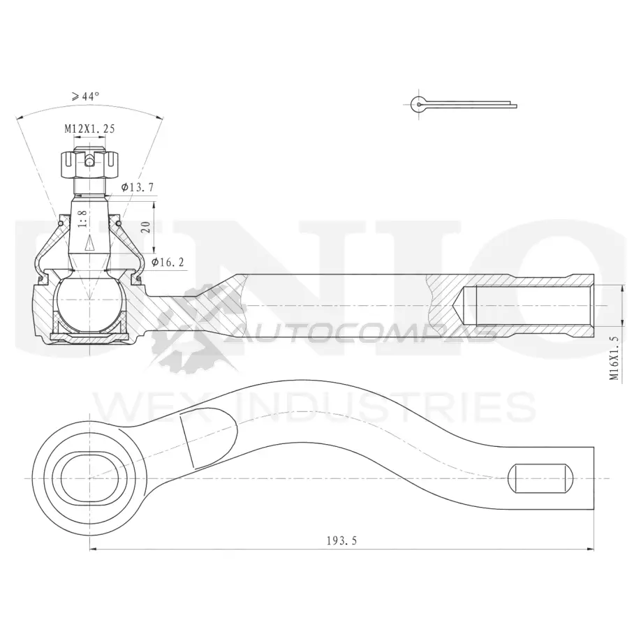 Наконечник рулевой правый UNIO SSP-10151 PYG4EI 4 1441315508