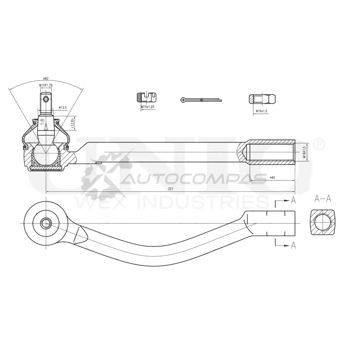 Наконечник рулевой правый UNIO 1441315511 SSP-10095 RH BC0