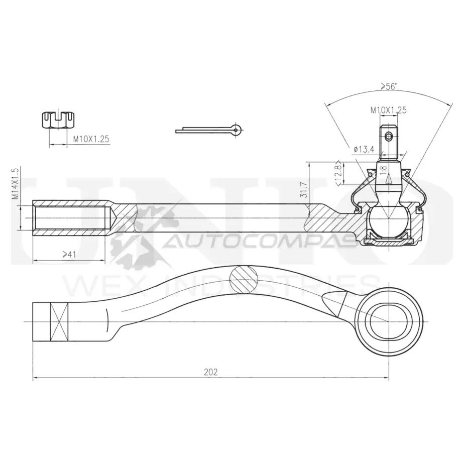 Наконечник рулевой правый UNIO 8N96 7SA 1441315520 SSP-10086