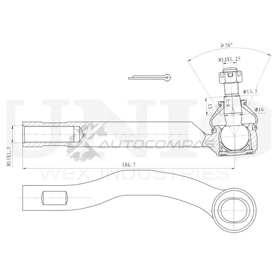 Наконечник рулевой правый UNIO 1441315527 SSP-10112 YG77 ZT