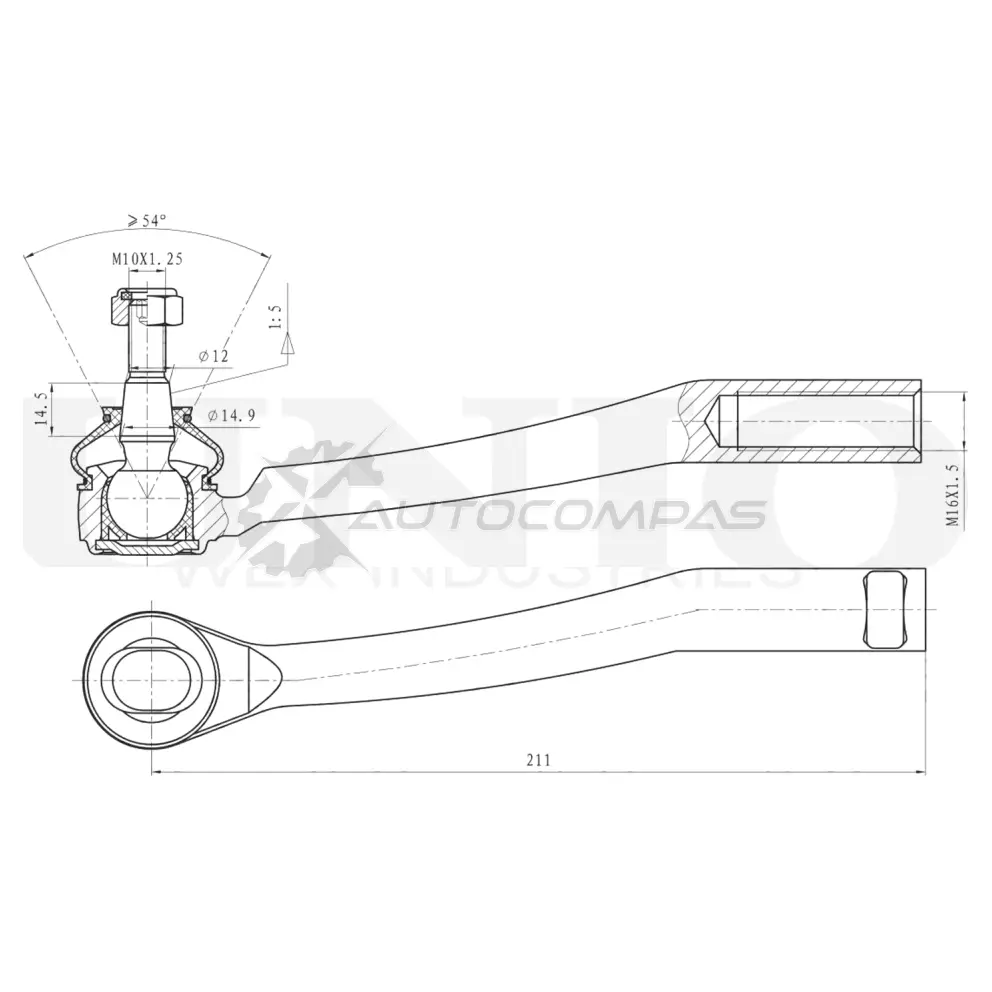 Наконечник рулевой правый UNIO 1441315536 U 8AOO8U SSP-10106
