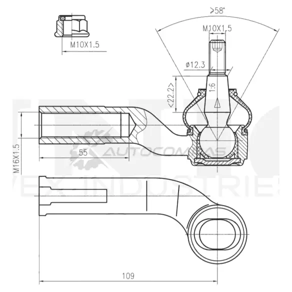 Наконечник рулевой правый UNIO SSP-10142 1441315539 ZA KTJ