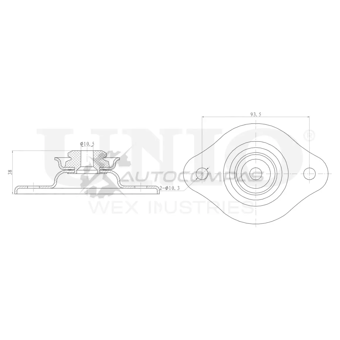 Опора амортизатора задняя UNIO 2W0 G0R 1441315554 RMP-13085