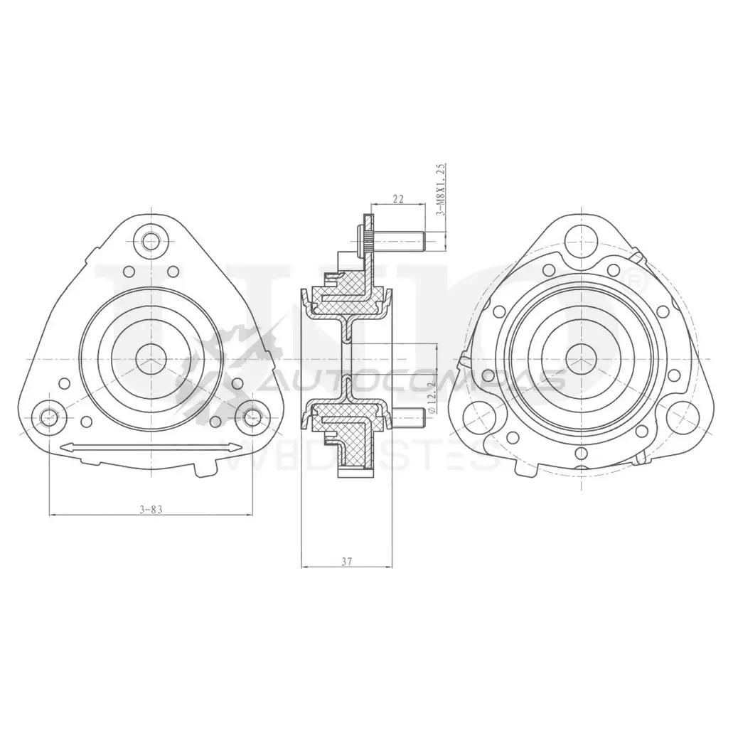 Опора амортизатора передняя UNIO RMP-13016 FX ED9DY 1441315573