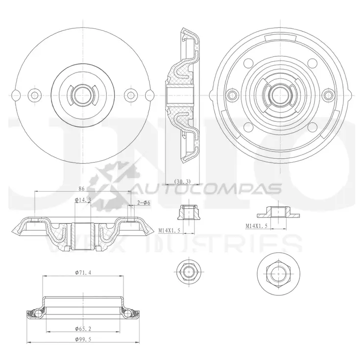 Опора амортизатора передняя UNIO N R4P6 1441315589 RMP-13039