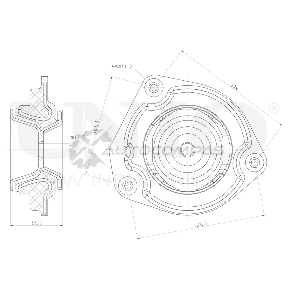 Опора амортизатора передняя UNIO BF7Q NX RMP-13064 1441315610