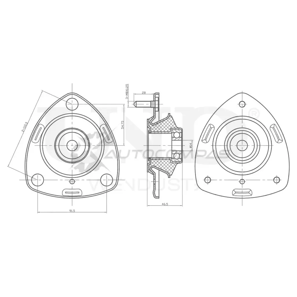 Опора амортизатора передняя UNIO OR JTB RMP-13154 1441315618