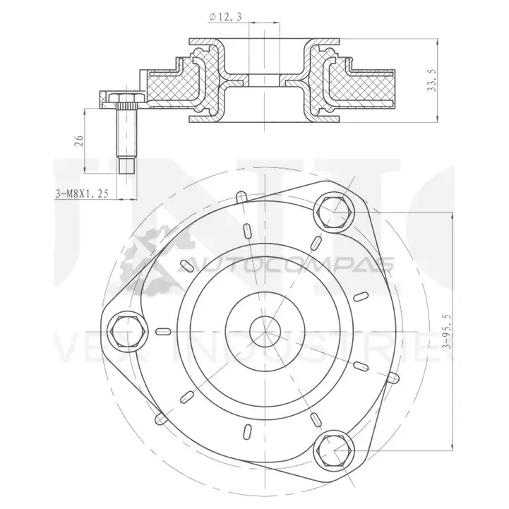 Опора амортизатора передняя UNIO RMP-13020 6448E AS 1441315624