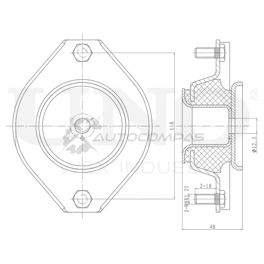 Опора амортизатора передняя UNIO RMP-13105 1441315630 VLO4P G6