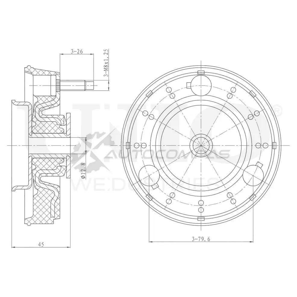 Опора амортизатора передняя UNIO 1441315636 RMP-13019 KPT Q0