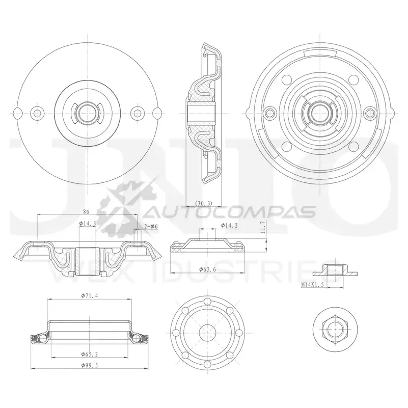 Опора амортизатора передняя UNIO RMP-13142 1441315657 Z8 4SK