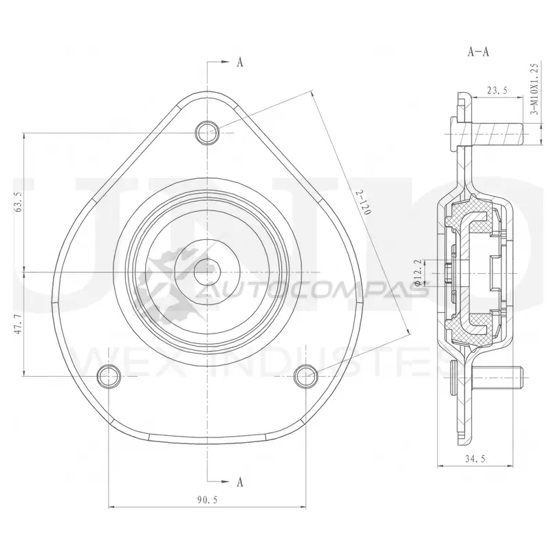 Опора амортизатора передняя UNIO RMP-13028 IX08I T 1441315660