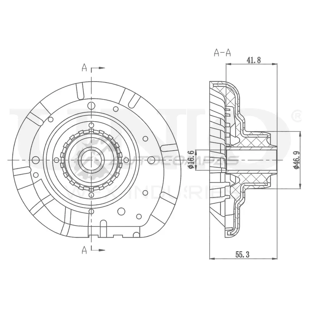 Опора амортизатора передняя UNIO RMP-13125 3DU EG 1441315664