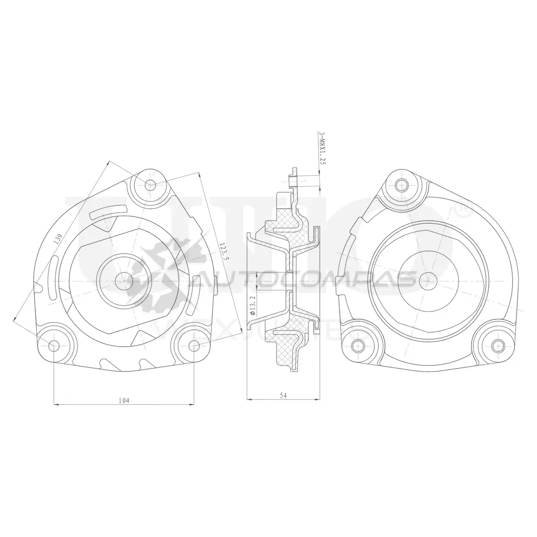 Опора амортизатора передняя левая UNIO RMP-13050 06IA TUA 1441315675