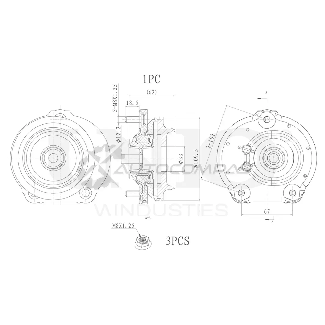 Опора амортизатора передняя правая UNIO ML 3QRA RMP-13077 1441315694