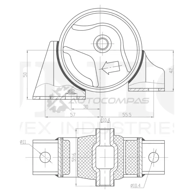 Опора двигателя задняя UNIO RMP-15084 X DG1LZD 1441315713