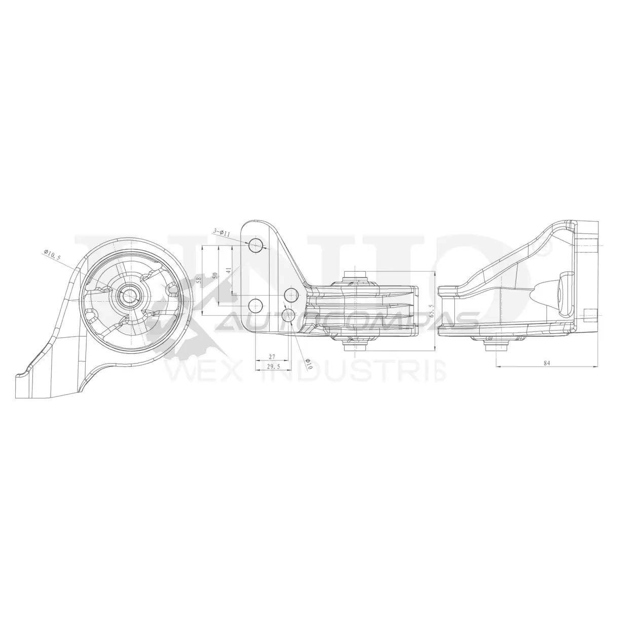 Опора двигателя задняя UNIO RMP-15010 D9 5R6 1441315718