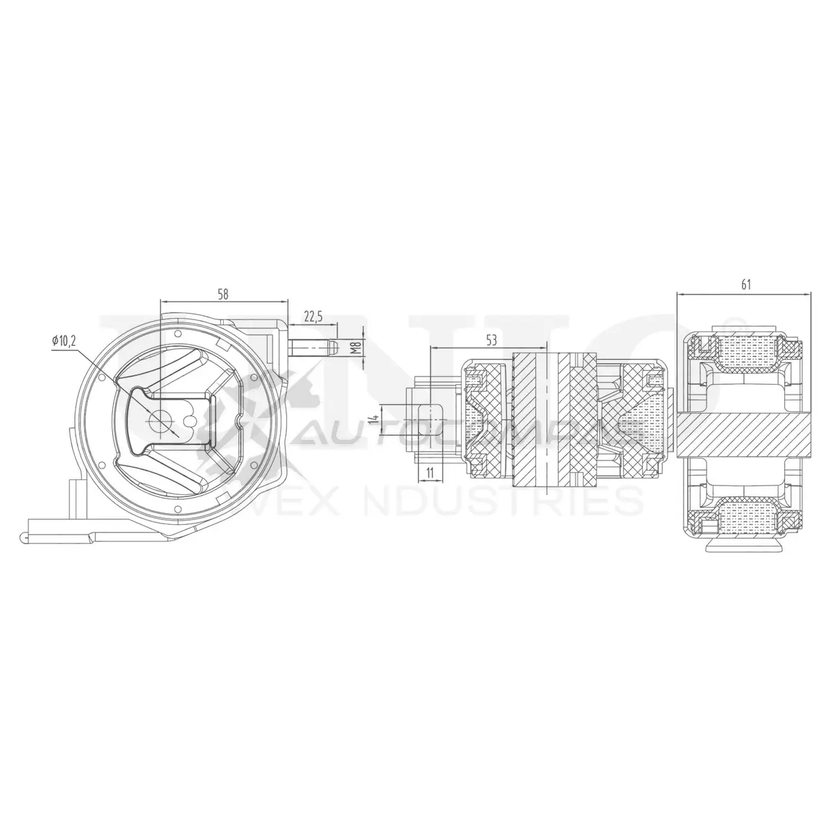 Опора двигателя задняя UNIO RMP-15050 1441315719 N YF1D
