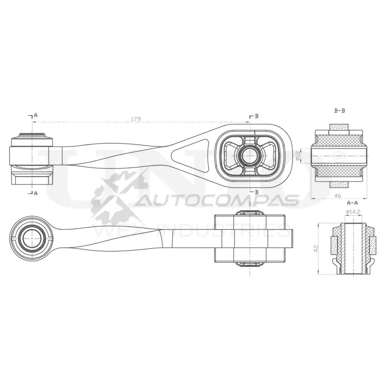 Опора двигателя задняя UNIO 0S2 QJ3 1441315731 RMP-15040