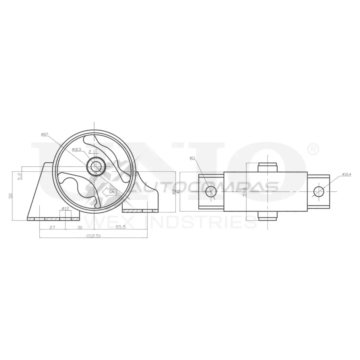 Опора двигателя задняя UNIO RMP-15048 1441315737 CU 0GDA