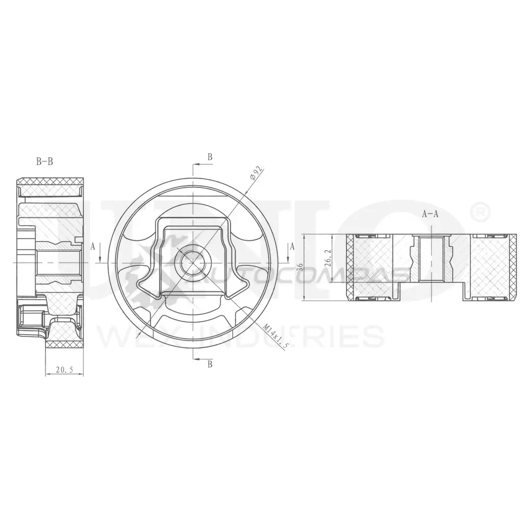 Опора двигателя задняя верхняя UNIO 9 C5KUUB RMP-15016 1441315746