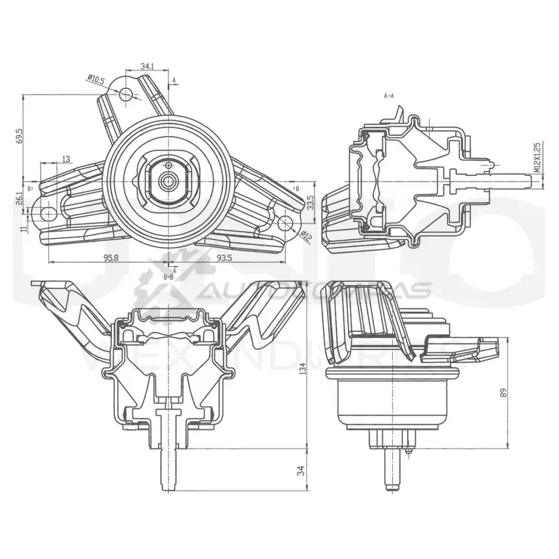 Опора двигателя задняя правая UNIO 1441315751 RMP-15019 EP5D SH