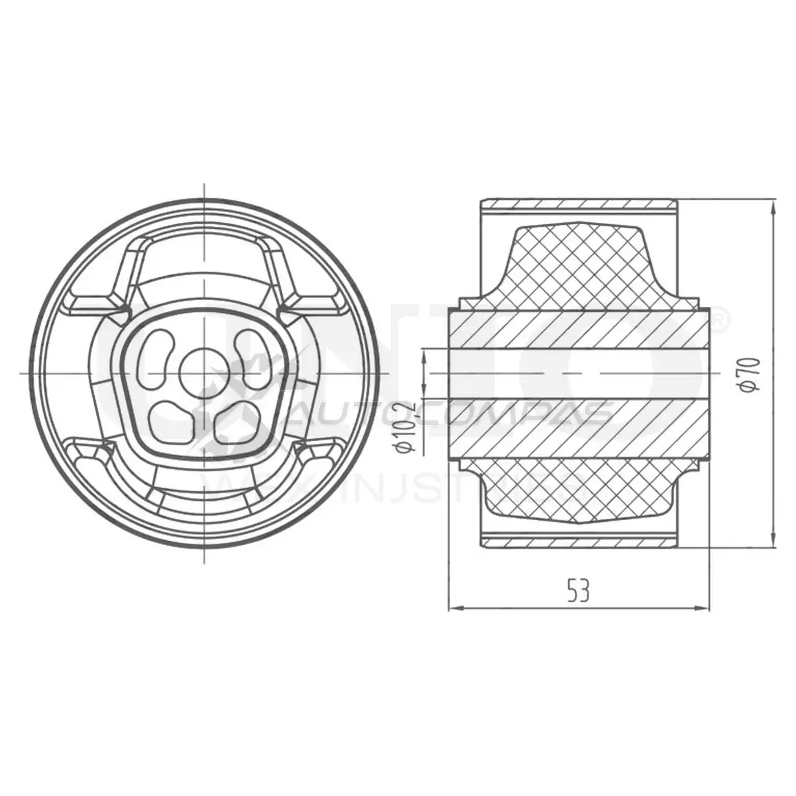 Опора двигателя задняя правая UNIO 1441315752 LRN RV RMP-15041