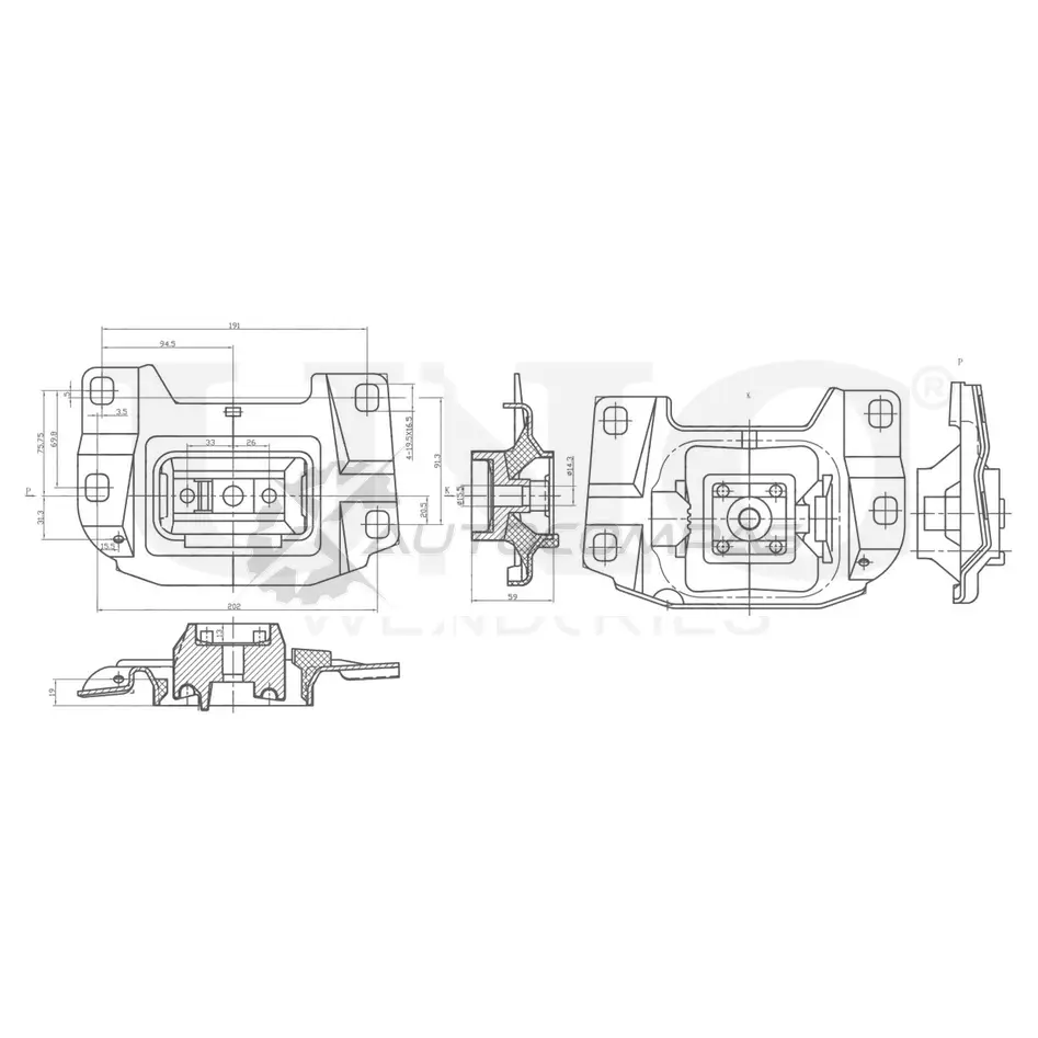 Опора двигателя левая UNIO RMP-15036 1441315754 88 7QAO