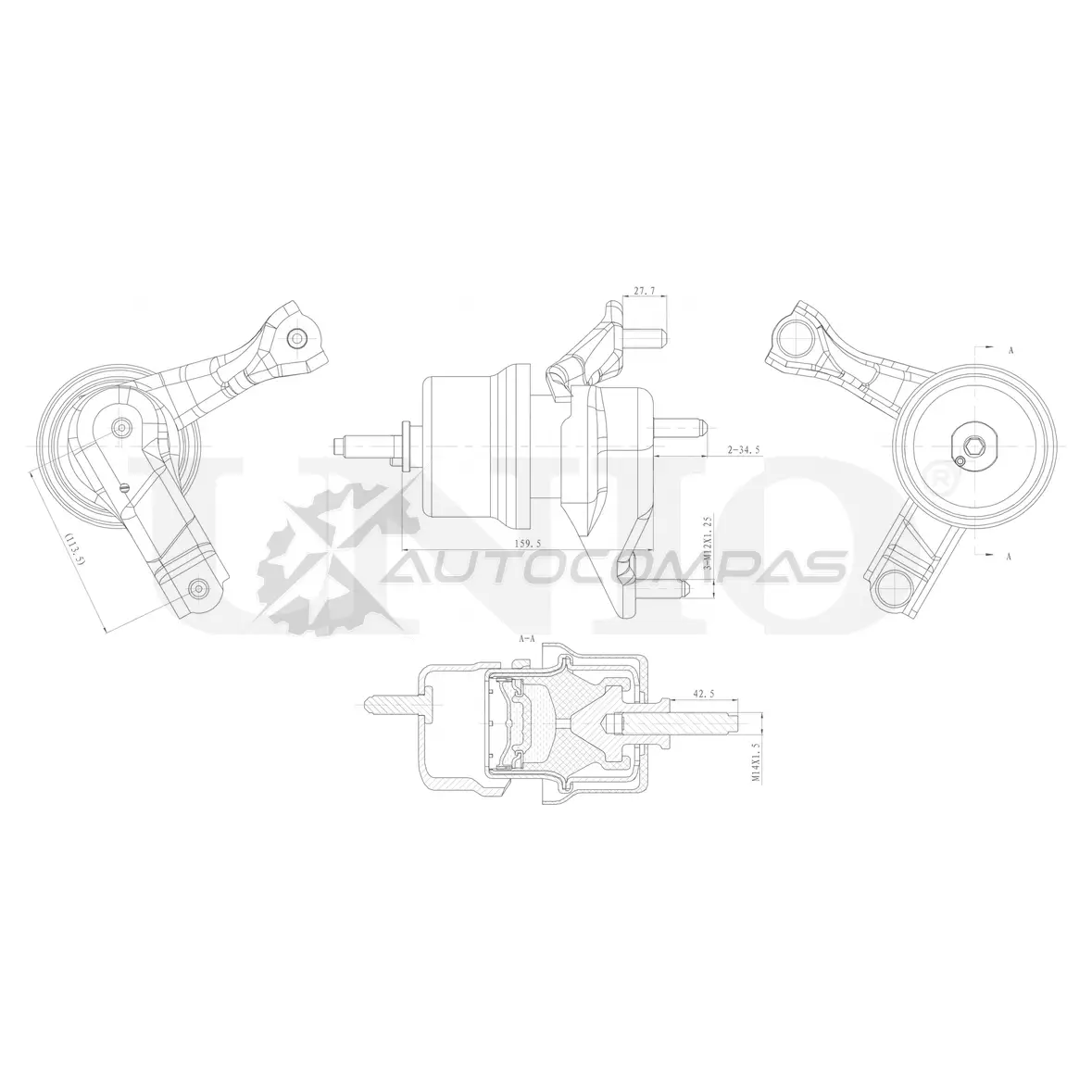 Опора двигателя левая UNIO PVU3 G6 1441315762 RMP-15095