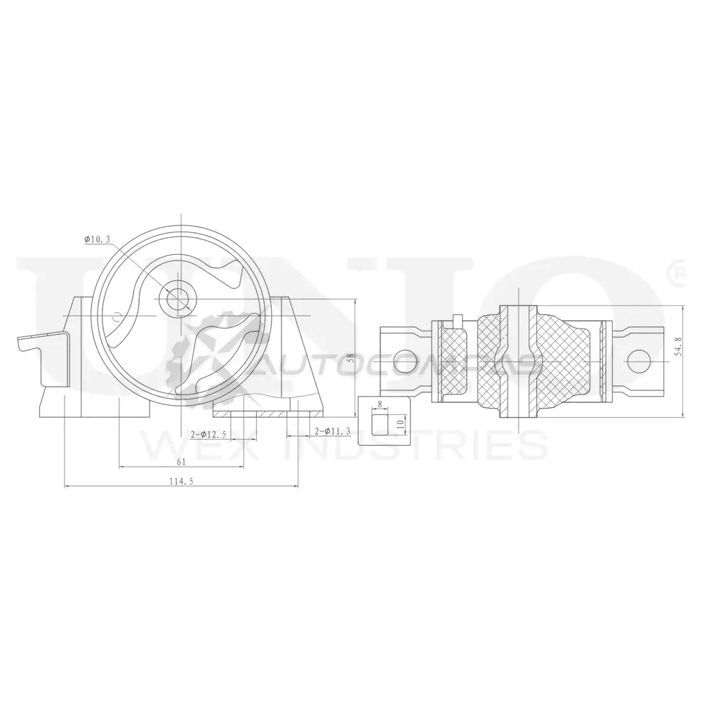 Опора двигателя передняя UNIO 1441315778 RMP-15082 W5U2 Z