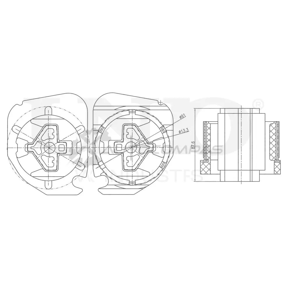Опора двигателя передняя UNIO RMP-15023 3BA WL 1441315782