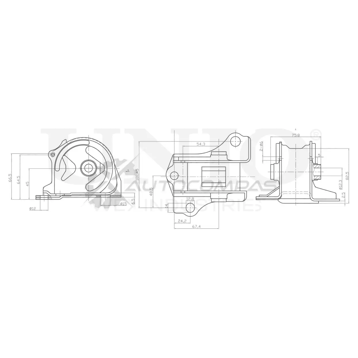 Опора двигателя передняя UNIO RMP-15053 1441315787 KJ TFQ