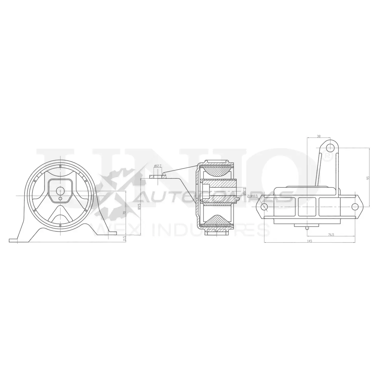 Опора двигателя передняя правая UNIO RMP-15032 1441315806 5H BSA
