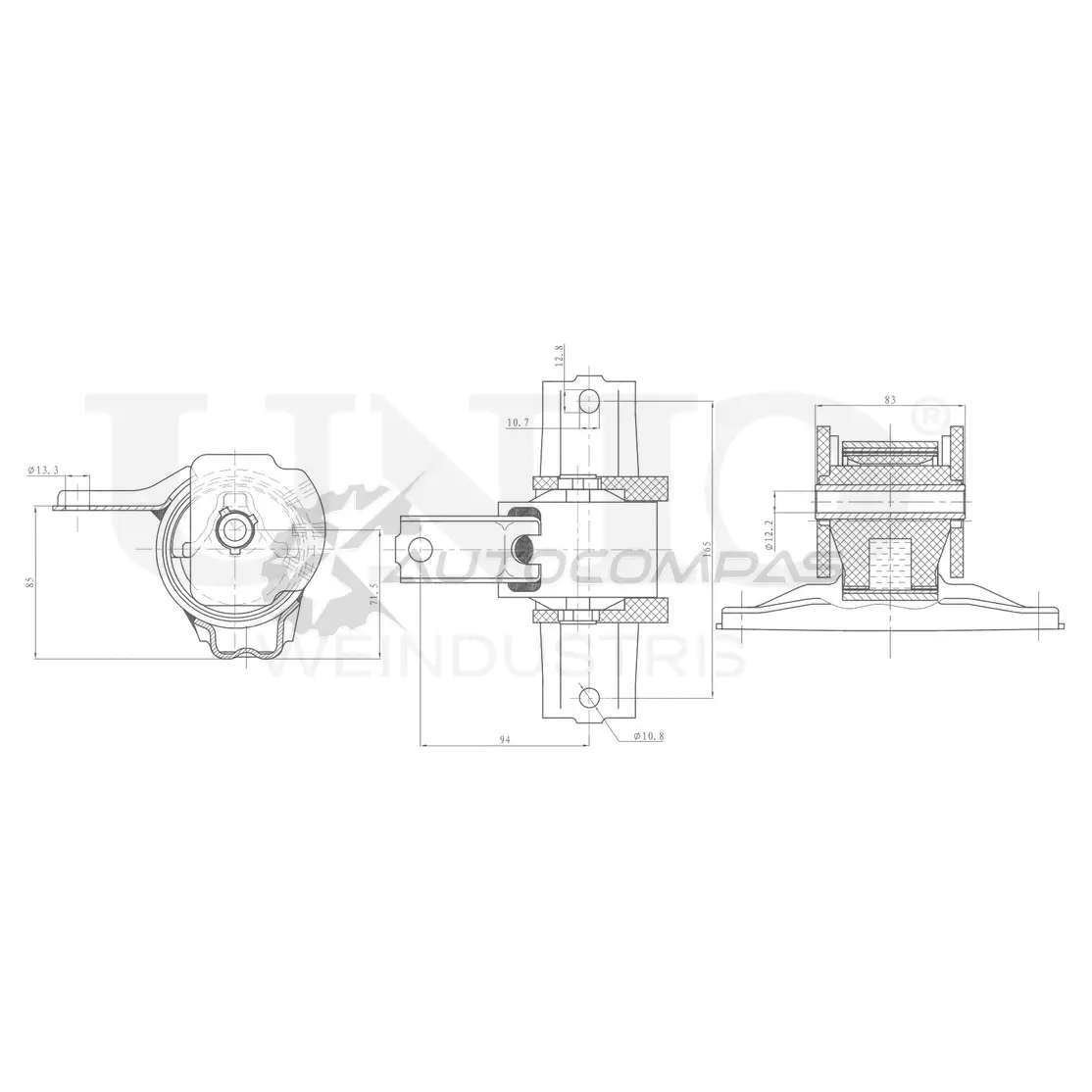Опора двигателя правая UNIO RMP-15074 N7 AOR3N 1441315818