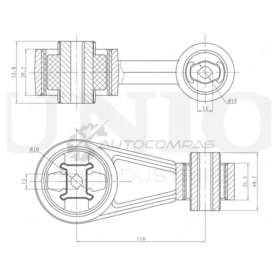 Опора двигателя правая UNIO RMP-15042 AB XU9 1441315826